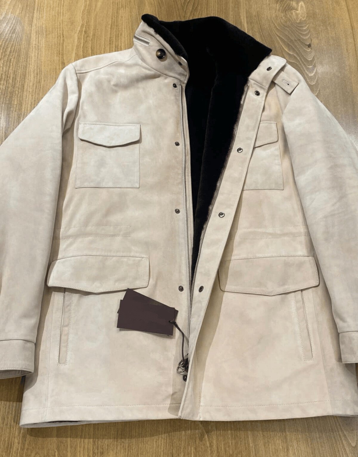 Suede Fur-Lined Winter Jacket