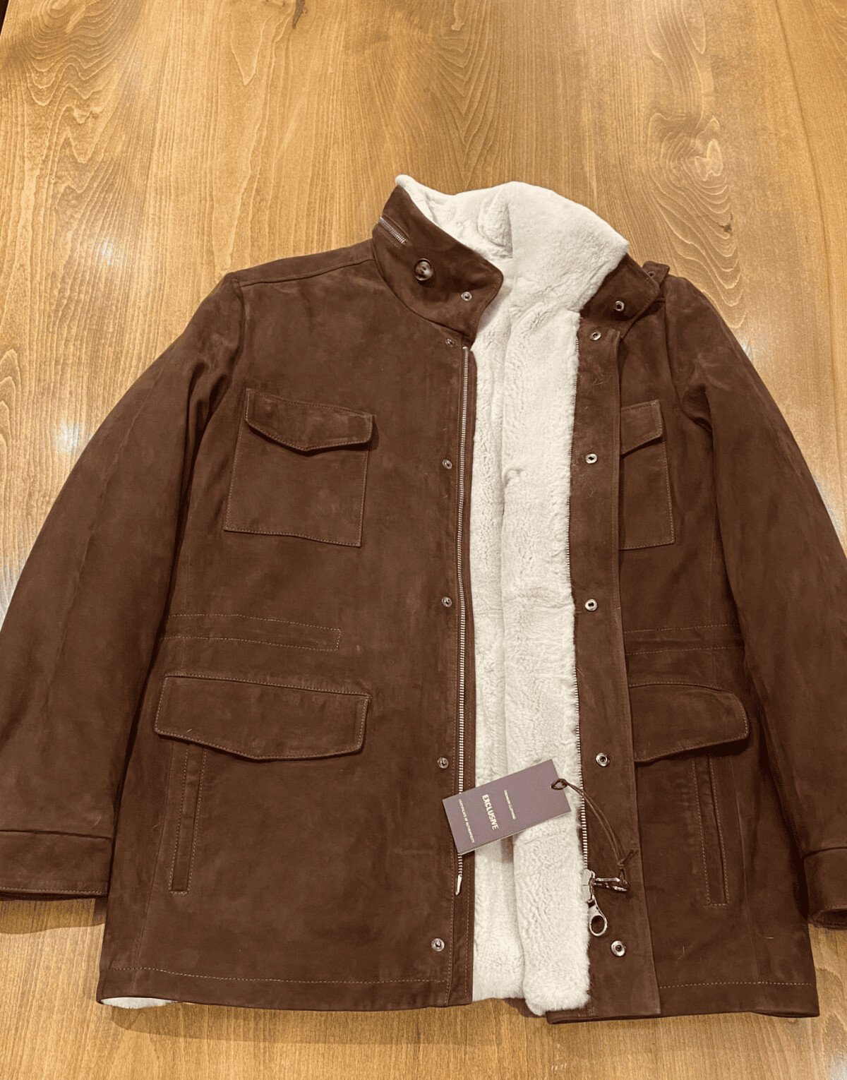 Suede Fur-Lined Winter Jacket