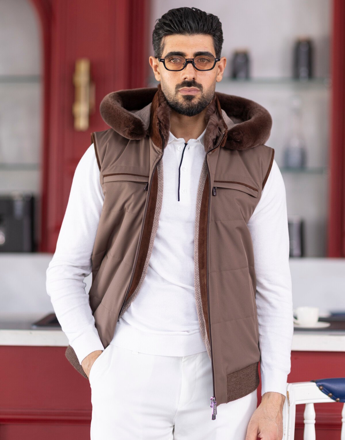 Waterproof Rex & Suede Detailed Vest