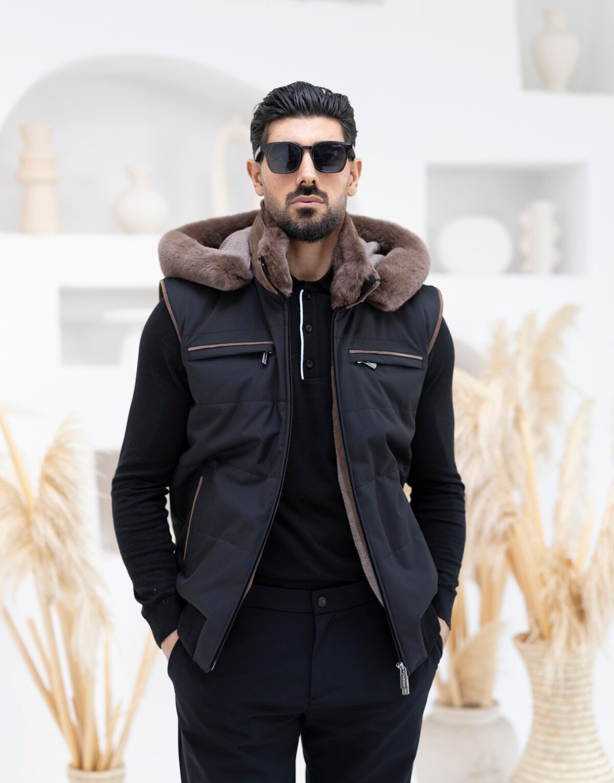 Waterproof Rex & Suede Detailed Vest