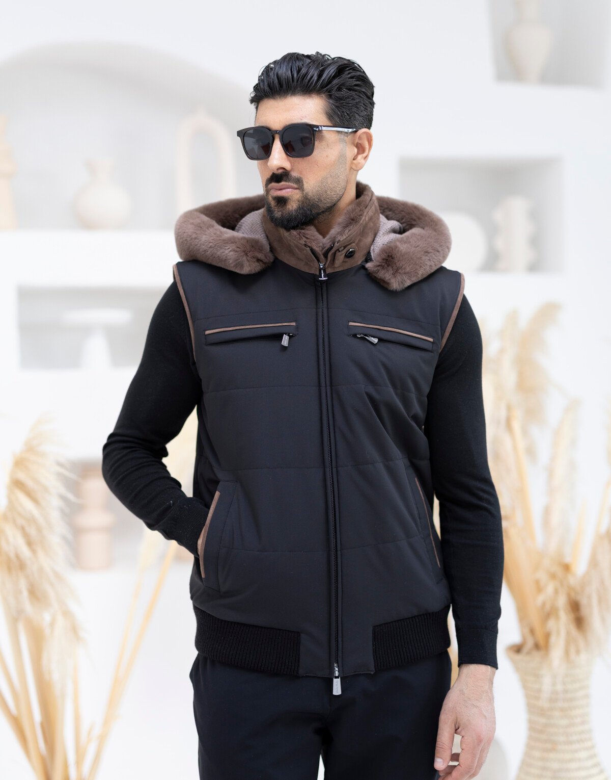 Waterproof Rex & Suede Detailed Vest