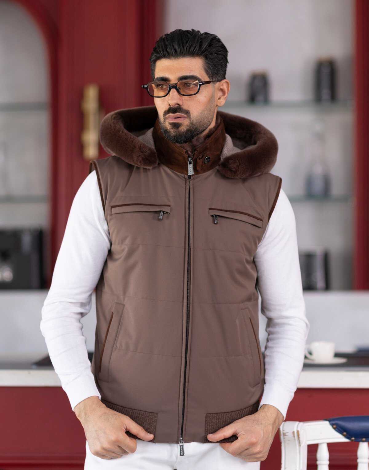 Waterproof Rex & Suede Detailed Vest