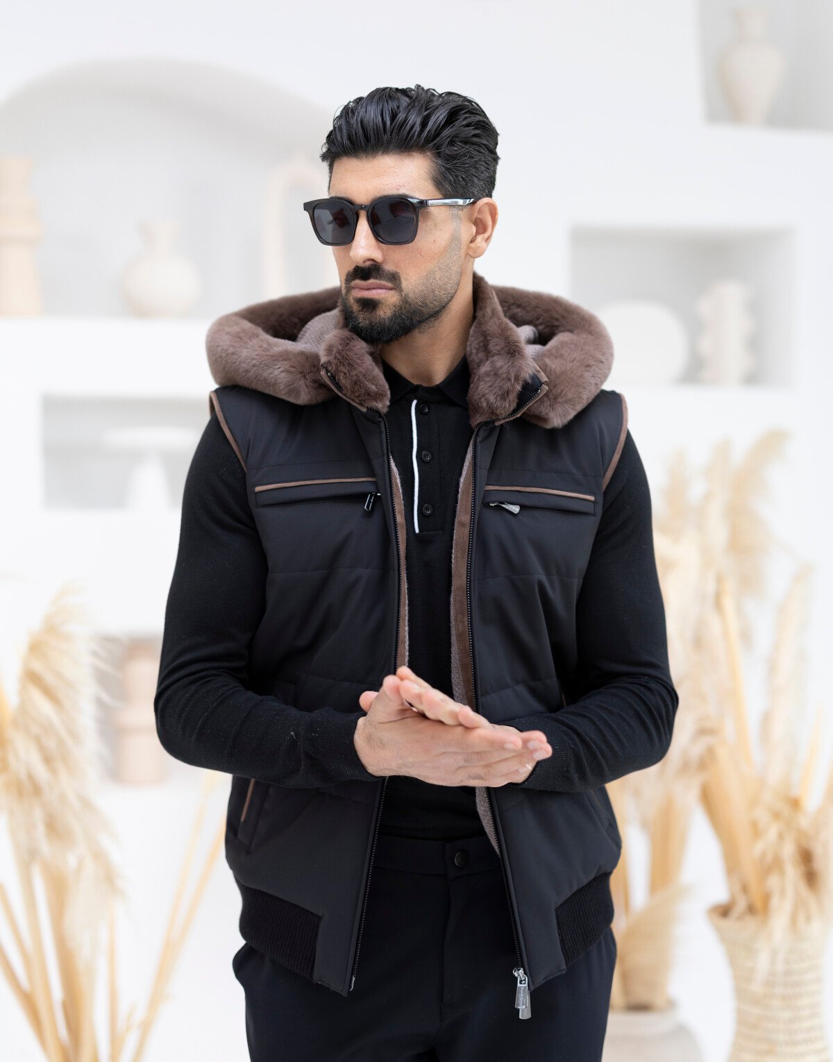 Waterproof Rex & Suede Detailed Vest