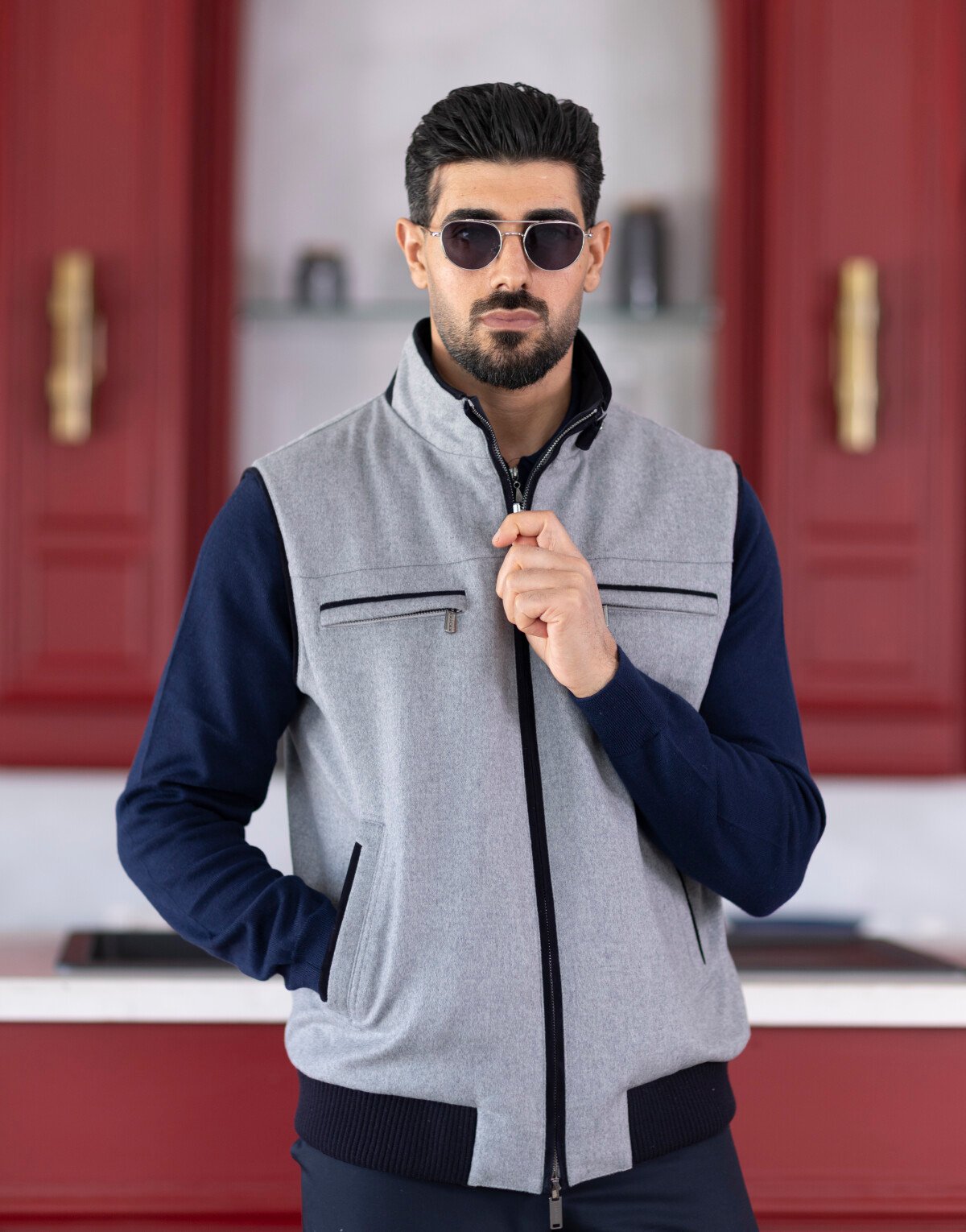 Double Face Suede Detailed Vest