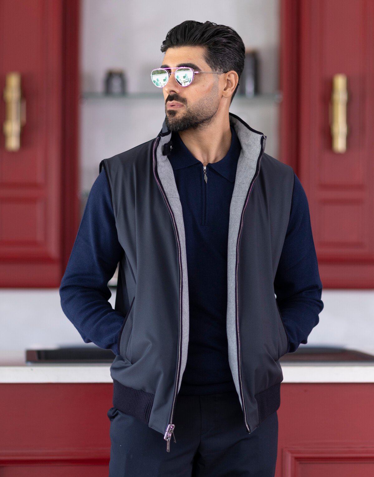 Double Face Suede Detailed Vest
