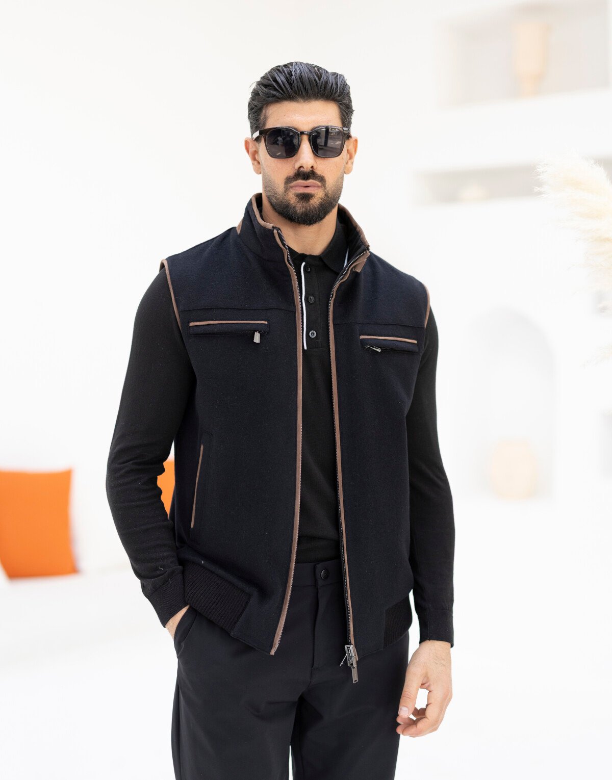 Double Face Suede Detailed Vest